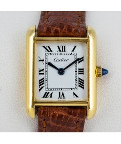 Reloj Cartier Tank vintage chapado en oro 18 kt.