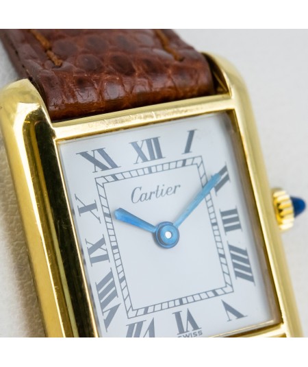 Reloj Cartier Tank vintage chapado en oro 18 kt.