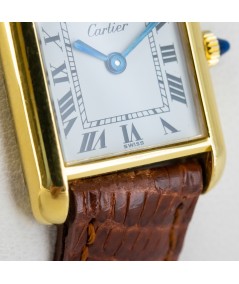 Reloj Cartier Tank vintage chapado en oro 18 kt.