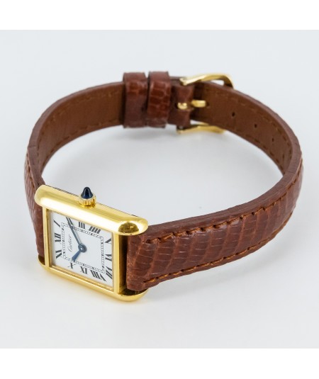 Reloj Cartier Tank vintage chapado en oro 18 kt.