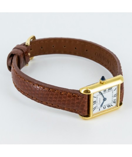 Reloj Cartier Tank vintage chapado en oro 18 kt.