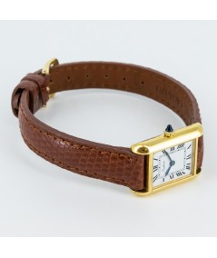Reloj Cartier Tank vintage chapado en oro 18 kt.