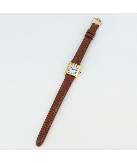 Reloj Cartier Tank vintage chapado en oro 18 kt.