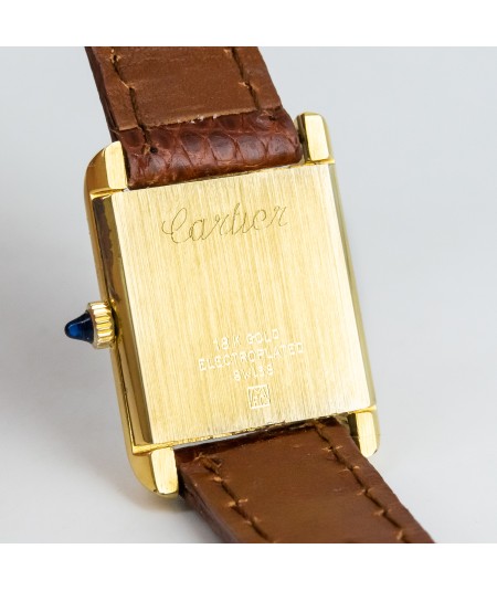 Reloj Cartier Tank vintage chapado en oro 18 kt.
