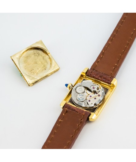 Reloj Cartier Tank vintage chapado en oro 18 kt.