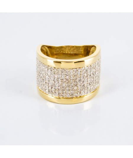 Sortija de oro de 18 kt. con diamantes talla brillante