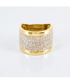 Sortija de oro de 18 kt. con diamantes talla brillante