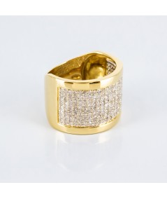 Sortija de oro de 18 kt. con diamantes talla brillante