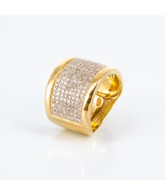 Sortija de oro de 18 kt. con diamantes talla brillante