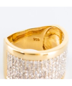 Sortija de oro de 18 kt. con diamantes talla brillante