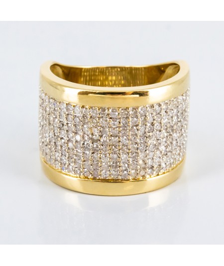 Sortija de oro de 18 kt. con diamantes talla brillante