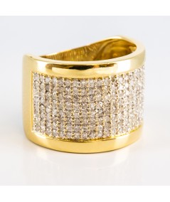 Sortija de oro de 18 kt. con diamantes talla brillante
