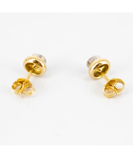Pendientes de oro bicolor 18 kt. con diamantes talla brillante