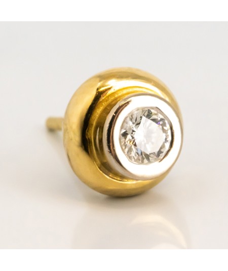 Pendientes de oro bicolor 18 kt. con diamantes talla brillante