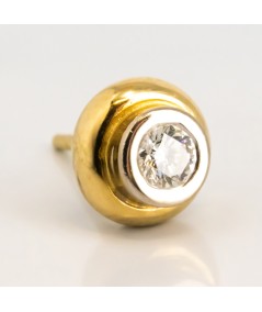 Pendientes de oro bicolor 18 kt. con diamantes talla brillante