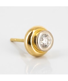 Pendientes de oro bicolor 18 kt. con diamantes talla brillante