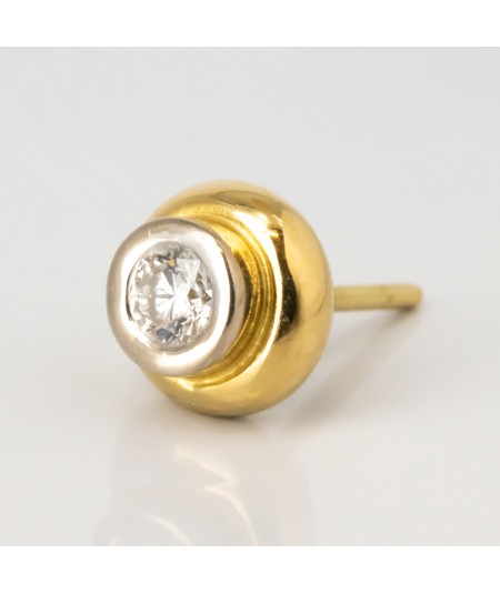 Pendientes de oro bicolor 18 kt. con diamantes talla brillante
