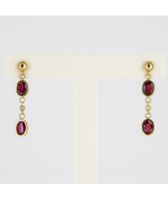 Pendientes de Oro 18kt con Diamantes y Rubí