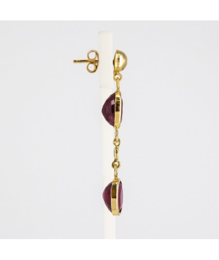 Pendientes de Oro 18kt con Diamantes y Rubí