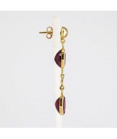 Pendientes de Oro 18kt con Diamantes y Rubí