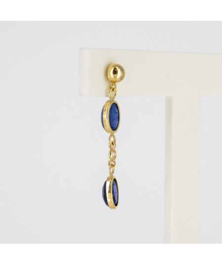 Pendientes de Oro 18kt con Diamantes y Zafiros