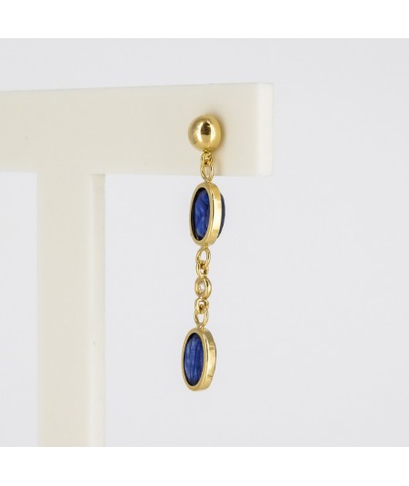Pendientes de Oro 18kt con Diamantes y Zafiros