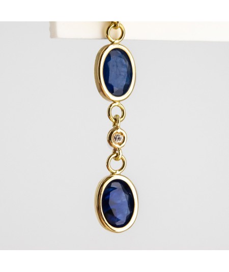 Pendientes de Oro 18kt con Diamantes y Zafiros
