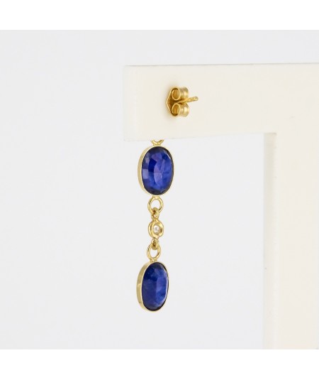 Pendientes de Oro 18kt con Diamantes y Zafiros