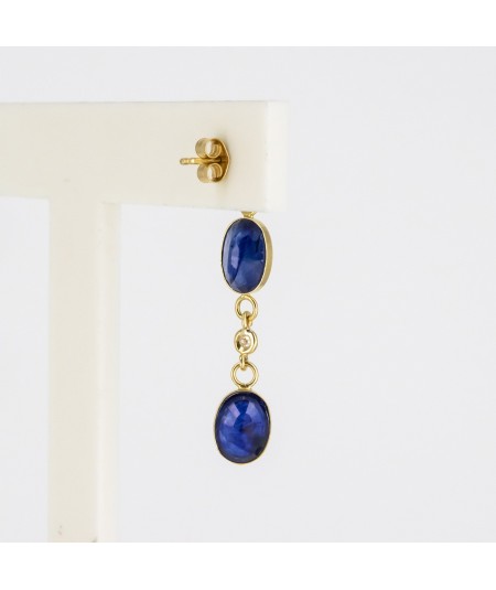 Pendientes de Oro 18kt con Diamantes y Zafiros