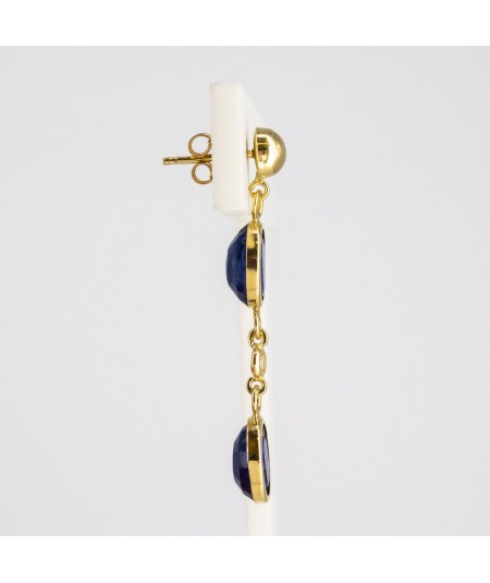 Pendientes de Oro 18kt con Diamantes y Zafiros