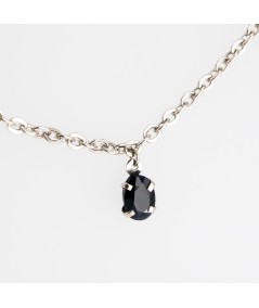 Gargantilla de Oro Blanco 18kt con Zafiro