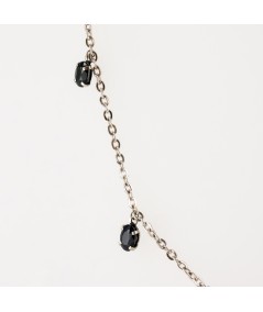 Gargantilla de Oro Blanco 18kt con Zafiro