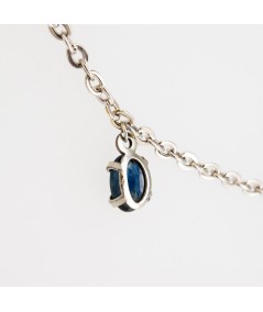 Gargantilla de Oro Blanco 18kt con Zafiro