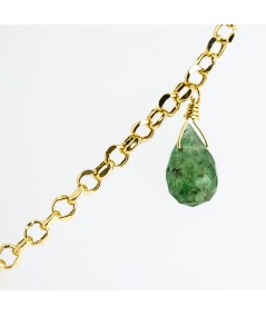 Gargantilla de oro 18 kt. con peridoto, perlas y rubí