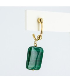 Pendientes de oro 18 kt. con malaquita