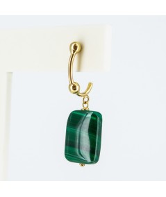Pendientes de oro 18 kt. con malaquita
