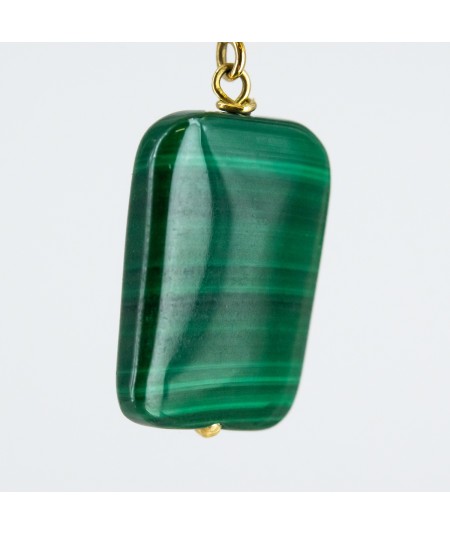 Pendientes de oro 18 kt. con malaquita