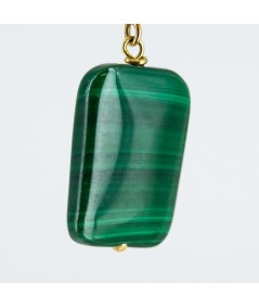 Pendientes de oro 18 kt. con malaquita