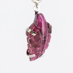 Pendientes de oro blanco con diamantes y turmalinas talladas a mano