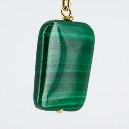 Pendientes de oro 18 kt. con malaquita