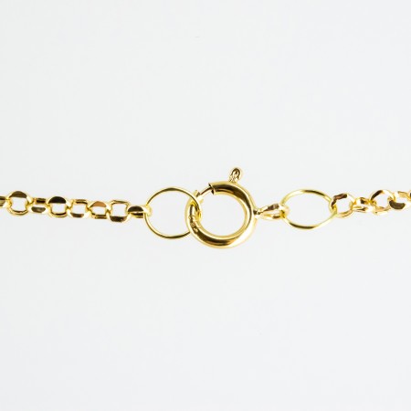 Gargantilla de oro 18 kt. con peridoto, perlas y rubí