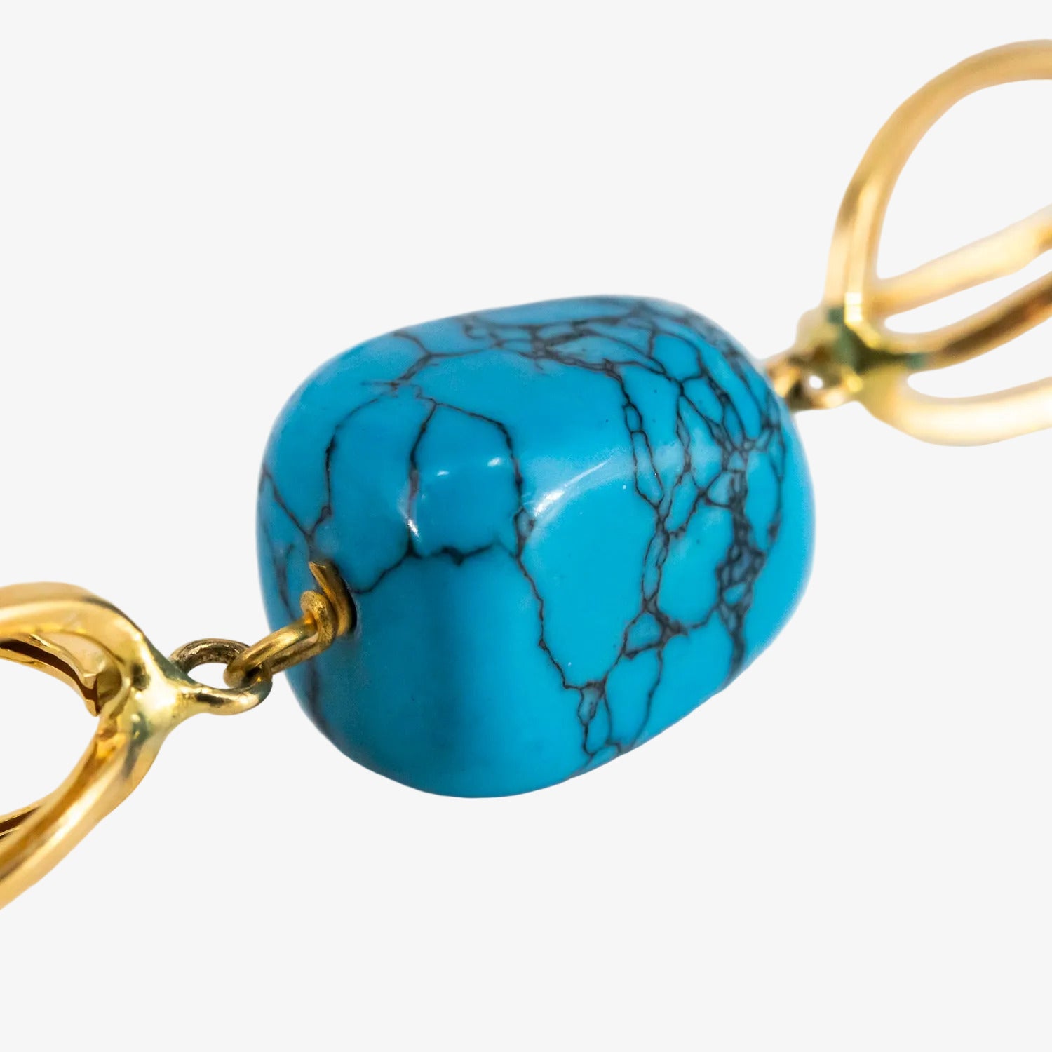 Gargantilla de oro de 18 kt. con turquesas naturales