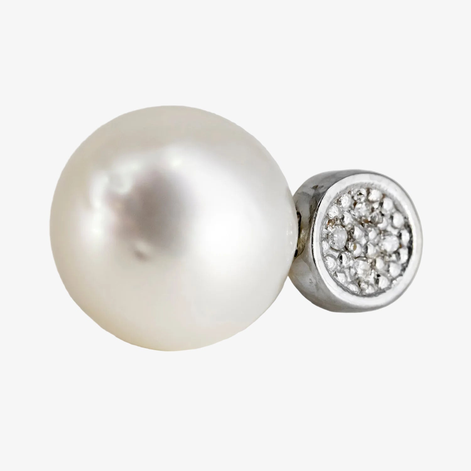 Pendientes de oro blanco de 18 kt. con diamantes talla brillante y perlas australianas