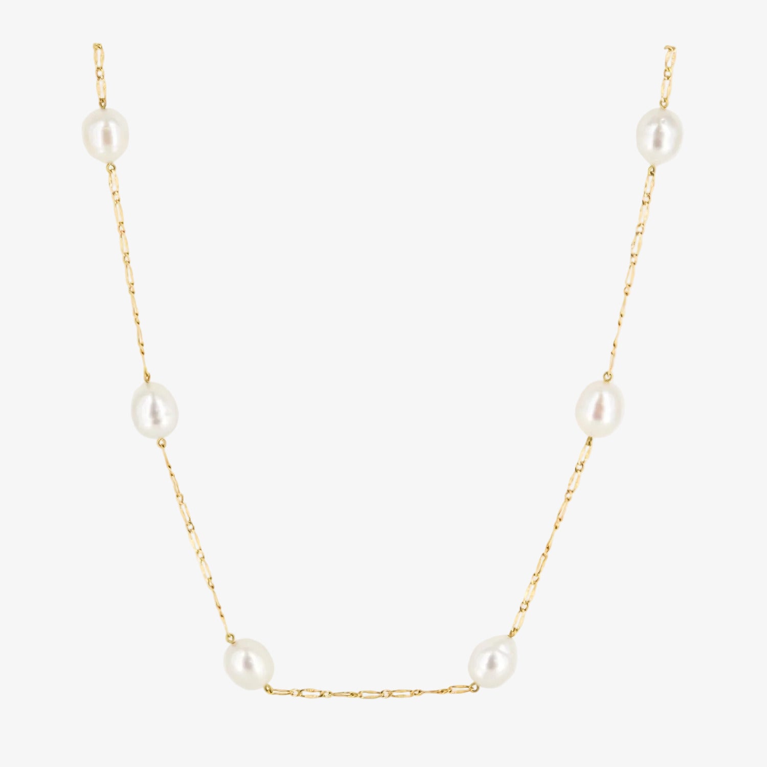 Collar de oro de 18 kt. con perlas australianas de forma barroca