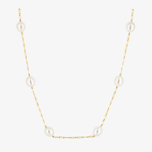 Collar de oro de 18 kt. con perlas australianas de forma barroca