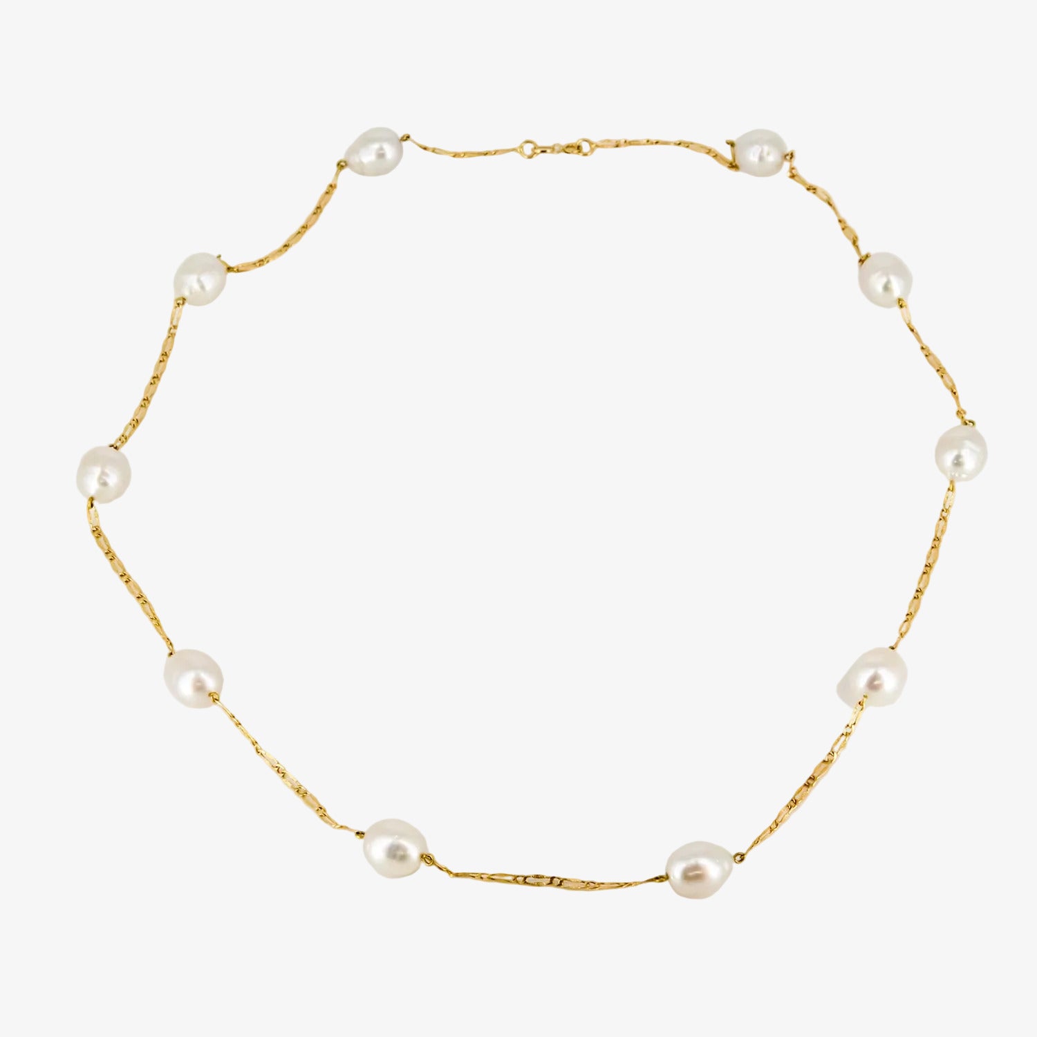 Collar de oro de 18 kt. con perlas australianas de forma barroca
