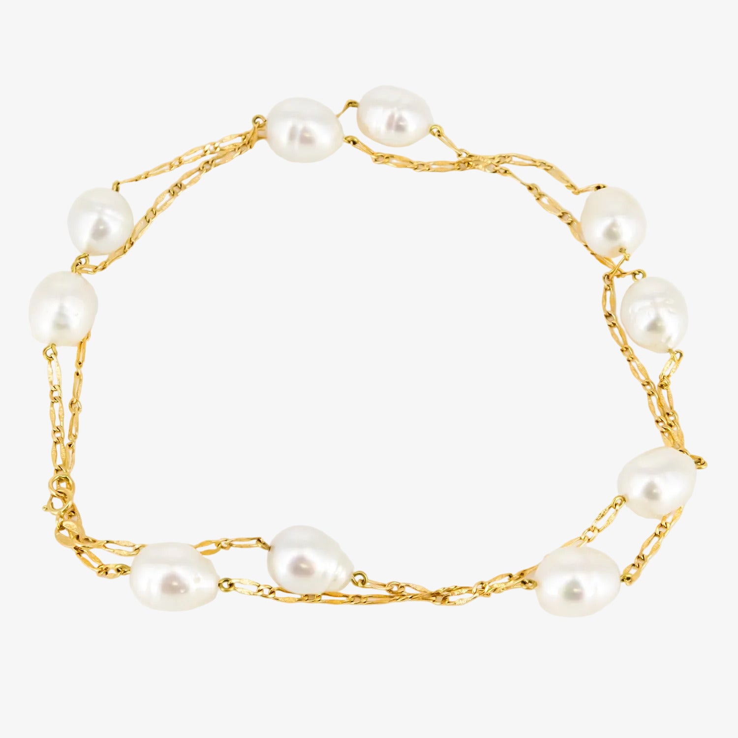 Collar de oro de 18 kt. con perlas australianas de forma barroca
