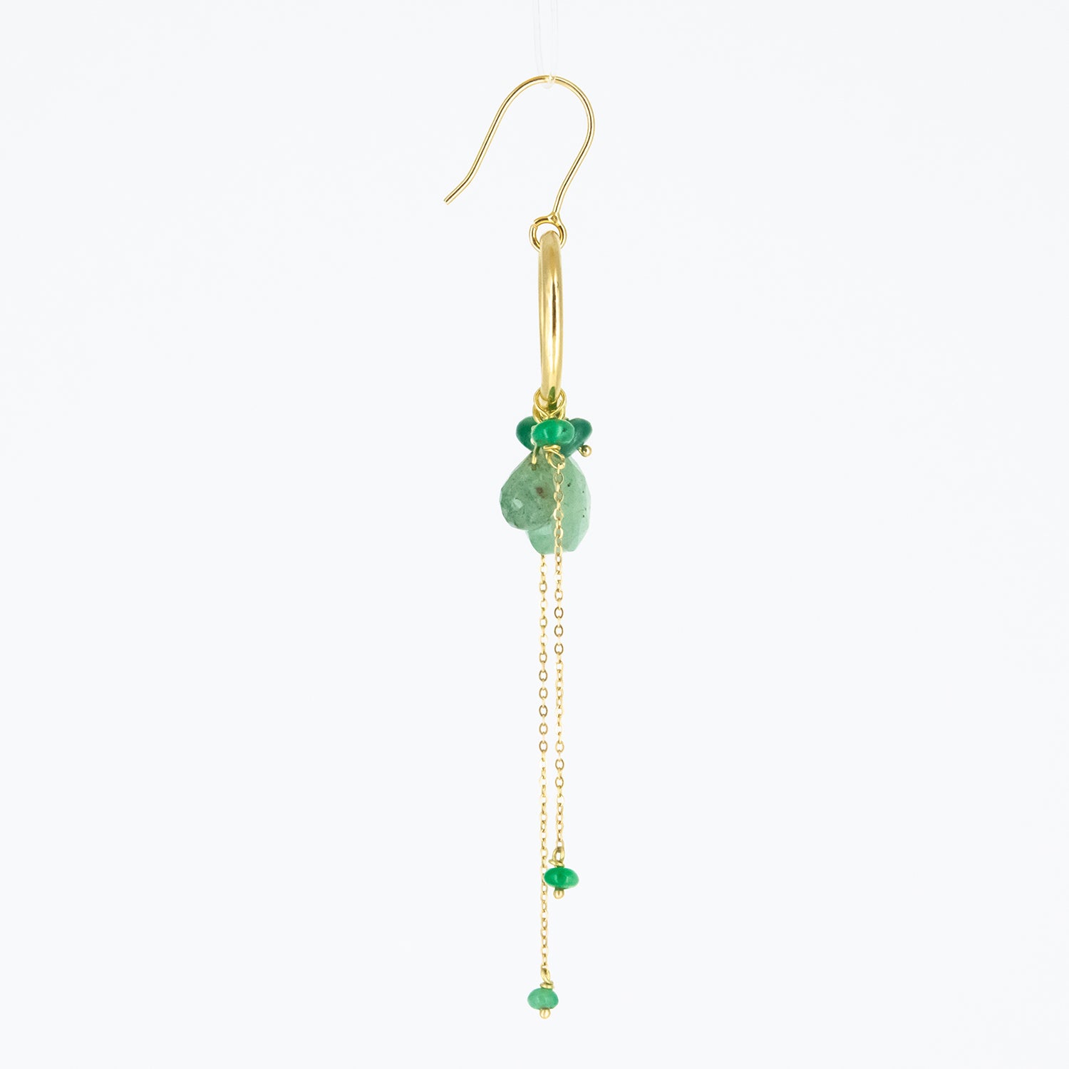 Pendientes de oro 18 kt. con esmeraldas y peridotos