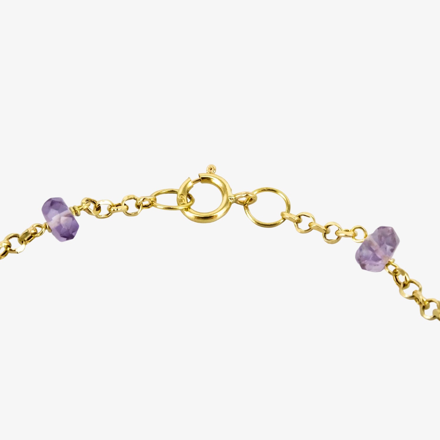 Pulsera de oro de 18 kt. con amatistas y peridotos