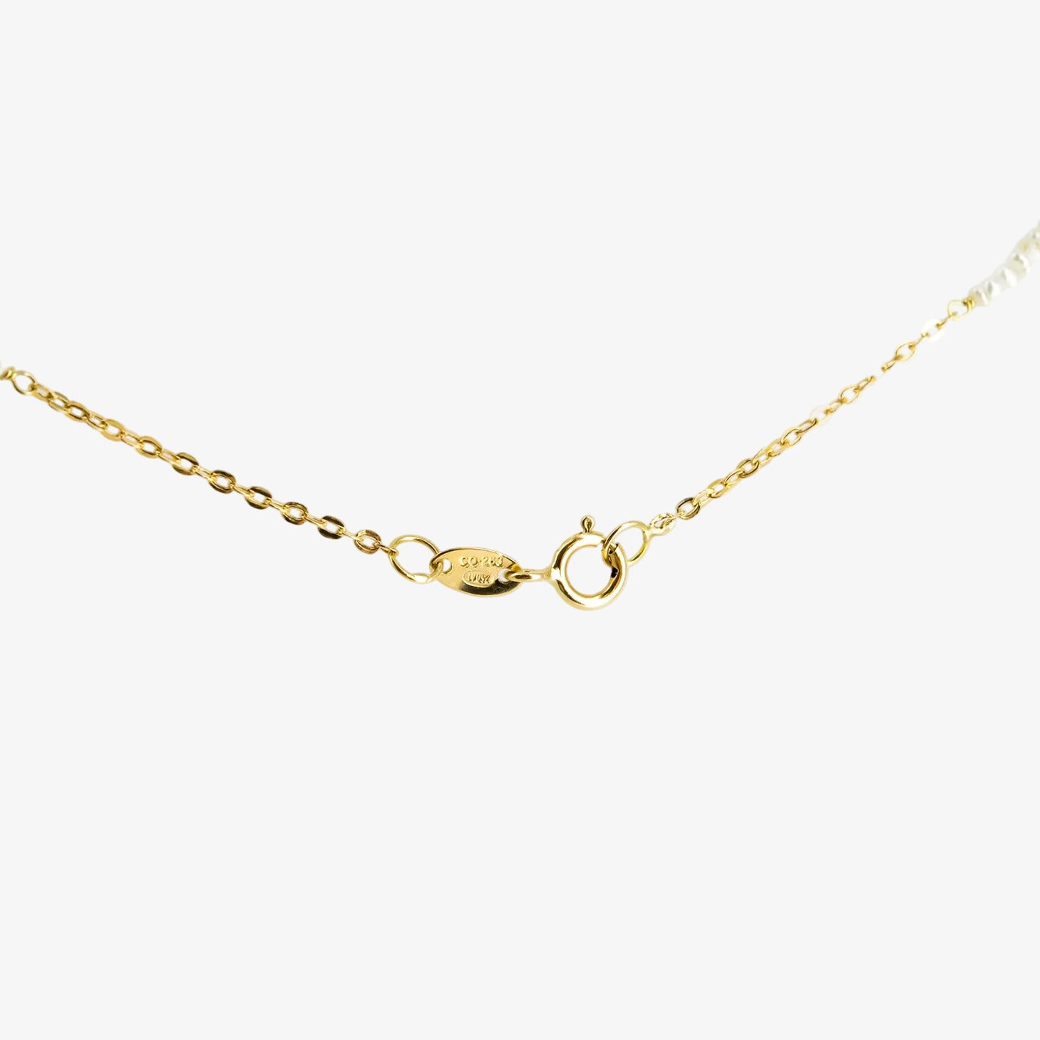 Gargantilla de oro amarillo de 18 kt. con perlas tipo aljófar